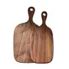 Bandeja de madera maciza para tostadas de bistec, tabla de cortar de madera de nogal negro norteamericano para bistec, bandeja de madera para servir bocadillos, pan, fruta