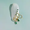 Brincos Únicos e Bonitos de Zircônia Verde de Quatro Folhas, Elegantes e Discretos, Joias de Aço Inoxidável de Alto Padrão e Luxo Leve