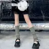 Calcetines Y2K, versátiles para otoño e invierno, blancos, calcetines de punto hasta la mitad de la pantorrilla, calentadores de piernas, calcetines negros, calentadores de piernas de burbujas