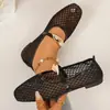 Verão 2026 Novo Comércio Exterior Tamanho Grande Feminino Casual Confortável Vazado Fivela de Metal Slip-on Mocassins Tamanho Único