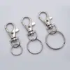 Gancho Giratório de Liga de Zinco com Fecho de Boca de Peixe Chaveiro 35mm Mosquetão para Cão + Argola Dupla Argola de Chaveiro Acessórios de Ferramentas DIY