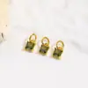 Nicho Elegante Geométrico Cuadrado Colorido Zircón Colgante Pequeño Pulsera DIY Collar Pendientes Accesorios Material Joyería