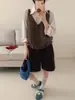 Camisole de tricô minimalista estilo coreano 2026 outono inicial novo caimento solto elegante versátil colete suéter cardigã para mulheres