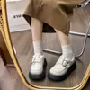 Zapatos de Cuero Gruesos con Suela Gruesa, Estilo Británico, Forro de Felpa, Cálidos, Retro, para Mujer, Novedad Otoño e Invierno 2025, Mocasines Franceses sin Cordones