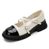 Zapatos Mary Jane de Cuero para Mujer 2025 Nuevo Estilo Retro Puntera Redonda Suela Gruesa Tacón Medio Sin Cordones en Tallas Pequeñas