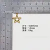 Pingente Estrela de Cinco Pontas Vazado Multicor Retrô 16x14mm Liga de Zinco Acessórios DIY Colar Brinco Acessórios para Joias Atacado