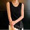 Camisola Fresca de Algodón y Seda para Mujer, Nuevo Estilo de Verano, Tallas Grandes, Cintura Fruncida, Top con Dobladillo Irregular de Encaje