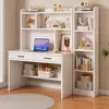 Acessórios: Mesa de Madeira Maciça, Estante de Livros Totalmente em Madeira Maciça, Mesa Integrada, Estante Combinada, Mesa de Estudo Multifuncional para Alunos do Ensino Médio, Elétrica