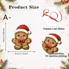 Adornos de madera de hombre de jengibre y oso de dibujos animados más vendidos transfronterizos para árbol de Navidad, decoraciones navideñas para el hogar y la sala de estar