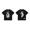 Atacado transfronteiriço verão 2026 nova marca da moda BAPE Camiseta com estampa clássica de macaco, camiseta unissex de manga curta