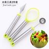 Cuchara de Bolas de Acero Inoxidable, Herramienta para Plato de Frutas, Cuchara para Sacar Bolas de Sandía, Cuchillo para Tallar, Herramienta para Sacar Helado