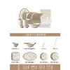 Este conjunto de tigela e prato de cerâmica é um conjunto de presentes particularmente bonito e prático, perfeito para inaugurar casa ou como um presente atencioso