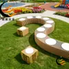 Silla de Madera Laminada, Silla Laminada de Forma Irregular, Taburete de Ocio Sólido de Madera Anti-Corrosión de Alta Gama Creativo con Forma de S para Centros Comerciales