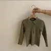 Conjunto nuevo de suéter gris verdoso estilo coreano y pantalones de pierna ancha para niñas, pantalones de pierna curva para primavera y otoño, pantalones de papá para estudiantes