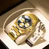 Reloj Cronógrafo de Moda y Estilo para Hombre con Tres Ojos y Seis Manecillas, Funciones Multifunción Luminosas, Cronómetro de Estilo Piloto Moderno, Reloj de Negocios