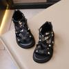 Sandalias para niñas, verano 2024, nuevo estilo, para estudiantes de secundaria y preparatoria, a la moda, con tacón, zapatos de playa, sandalias romanas de suela blanda para niñas.