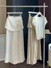 Pantalones de Pierna Ancha de Lino de Seda Helada de Cintura Alta de Diseño Moderno para Mujer, Nuevo Estilo de Verano, Pantalones Casuales Relajados de Longitud Completa