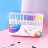 Plumón Acuarela Doble Punta Suave Set de 12-120 Colores Bolígrafo de Línea de Gancho Colorido Bolígrafo de Firma Bolígrafo de Línea para Pintura Artística Estudiantil