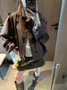 Moqie Moda Casual de Nicho con Cordón Cuello Alto Holgada Versátil Adelgazante Chaqueta Ropa de Abrigo MQ1991