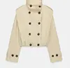 Roupas femininas europeias e americanas transfronteiriças, populares no AliExpress, jaqueta curta plissada casual da moda estilo francês