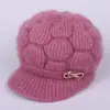 Gorro Daifa Invierno de Abuela Gorro para Madre de Mediana Edad y Mayor Forrado de Felpa Engrosado Cálido Gorro de Lana Tejido a Mano Resistente al Frío