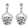 Brincos de estilo coreano moda feminina brincos de zircão simples brincos não alérgicos Super Flash brincos de zircão de strass venda quente