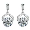 Brincos de estilo coreano moda feminina brincos de zircão simples brincos não alérgicos Super Flash brincos de zircão de strass venda quente