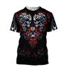 Jersey de manga corta para hombre, estilo europeo y americano, fino, holgado, cómodo, con estampado de calavera digital 3D, personalizado, para verano