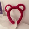 Bonita diadema de peluche con forma de oso de fresa 2023, diadema para lavarse la cara, otoño e invierno, nueva diadema especial con mascarilla de horquilla