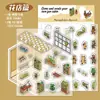 Pegatinas 3D de escena de casa de PET para cafeterías, paquete de pegatinas de collage DIY creativas e interesantes de escena de casa 3D para librerías