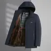 Chaqueta de algodón con solapa de fibra de poliéster para mediana edad y ancianos, abrigo de invierno para papá, chaqueta de algodón gruesa de negocios casual para otoño e invierno 2026 para el abuelo