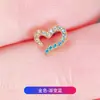 Pendientes de Aleación de Titanio F136 Llenos de Diamantes, Cuerda de Corazón Asimétrica, Tornillos para Hélix con Rosca Interna, Piercings para Labio, Joyería para Piercing de Titanio G23