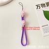 Nuevo Lanyard para Teléfono Móvil de Flor de Dibujos Animados Anti-Pérdida Creativo para Muñeca Cuerda de Nylon Llave Colgante Hebilla Cadena Corta para Mano