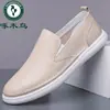 Zapatos de hombre Woodpecker, nueva colección de primavera, mocasines casuales de piel genuina transpirables, suela suave, zapatos slip-on versátiles para hombre