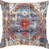 Funda de almohada estilo étnico bohemio con estampado vintage, funda de cojín para decoración del hogar, sofá, oficina, extraíble y lavable