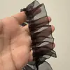 Cinta de Gasa Blanca Plisada en Forma de Ola de 4 cm Adorno de Encaje Transparente Negro Decorativo para Manualidades al por Mayor