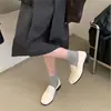 Nuevos mocasines retro franceses estilo Hong Kong 2026, colección otoño e invierno, talla pequeña, tacón grueso, zapatos planos de punta redonda para mujer