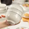 Juego de Cuenco y Plato de Cerámica para Mesa Hogareño 2026 Nuevo Simple Vajilla de Color Bajo Esmalte Cuencos de Inauguración de Casa Platos Vajilla Cuencos y Palillos