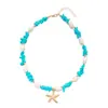 Collar Multicapa de Concha de Viento Marino Transfronterizo Europeo y Americano, Collar de Perlas de Estrella de Mar de Playa, Joyería para Mujer
