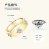 Anillo Minimalista y de Moda de Trébol de Cuatro Hojas con Moissanita, Media Banda, Plata de Ley S925, Dulce, Fresco, Personalidad, Estilo Fresco, Venta al por Mayor Transfronteriza