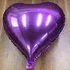 Balão de folha de alumínio 18 polegadas em forma de coração Placa de luz monocromática Folha de alumínio Casamento Festa de férias Balão de hélio de casamento
