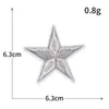 Sello de Bordado por Computadora Estrella de Cinco Puntas Transfronterizo de Comercio Exterior Parche de Tela Bordado con Hilo Dorado y Plateado Parche Decorativo para Ropa Chaqueta Insignia