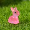 Orejas pequeñas luminosas conejo musgo adornos de micro paisajismo conejo muñeca creativa adornos tecnología de resina