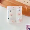 Urso Branco Leitoso Botão Duplo 3 Furos Mini Álbum de Cartões A8 Glitter 3 polegadas Grade Única Armazenamento Álbum de Fotos Bolsa com Zíper Planejador de Folhas Soltas