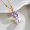 Moda Europea y Americana Acero Inoxidable Oro de 18K Zirconia Accesorios de Collar Cadena para Suéter Elegante Creativo Estilo Ins para Mujer Lujo Accesible y Sentido de Alta Gama