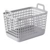 Cesta de plástico con tapa, apilable, de color escandinavo, para escritorio, organizador y almacenamiento personalizado para cocina y baño, con recorte para ropa sucia.