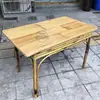 Mesas y Sillas de Bambú de Casa de Té Antigua de Chengdu para Preparar Té Alrededor de la Estufa, Juego de Mesa y Sillas de Bambú para Patio Exterior, Mesas y Sillas de Bambú para Restaurante de Hot Pot
