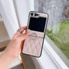 Para Samsung ZFlip6 capa de celular com padrão de diamante anel zflip5/4/3 suporte dobrável capa protetora antiqueda