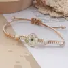 Flores secas, flores preservadas, pulseira de flor de pessegueiro e gipsofila, flores em cordão de cera bicolor colorido de vidro, joias para transmissão ao vivo transfronteiriça atacado