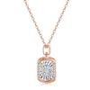 Collar Smart Square de oro rosa de 18 quilates con diamantes brillantes, colgante clásico de estilo nacional, cadena de clavícula de acero de titanio de lujo a la moda.